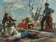 Henry Scott Tuke The midday rest sailors yarning USA oil painting artist
